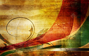 red,brown,black,and green abstract illustration